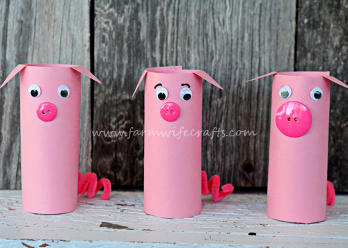 Toilet Paper Roll Pigs - The Farmwife Crafts