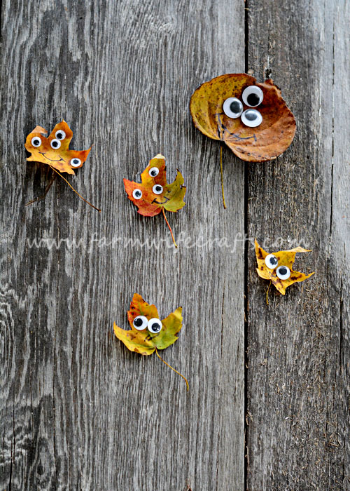 Googly Eye Leaf Creatures - The Farmwife Crafts
